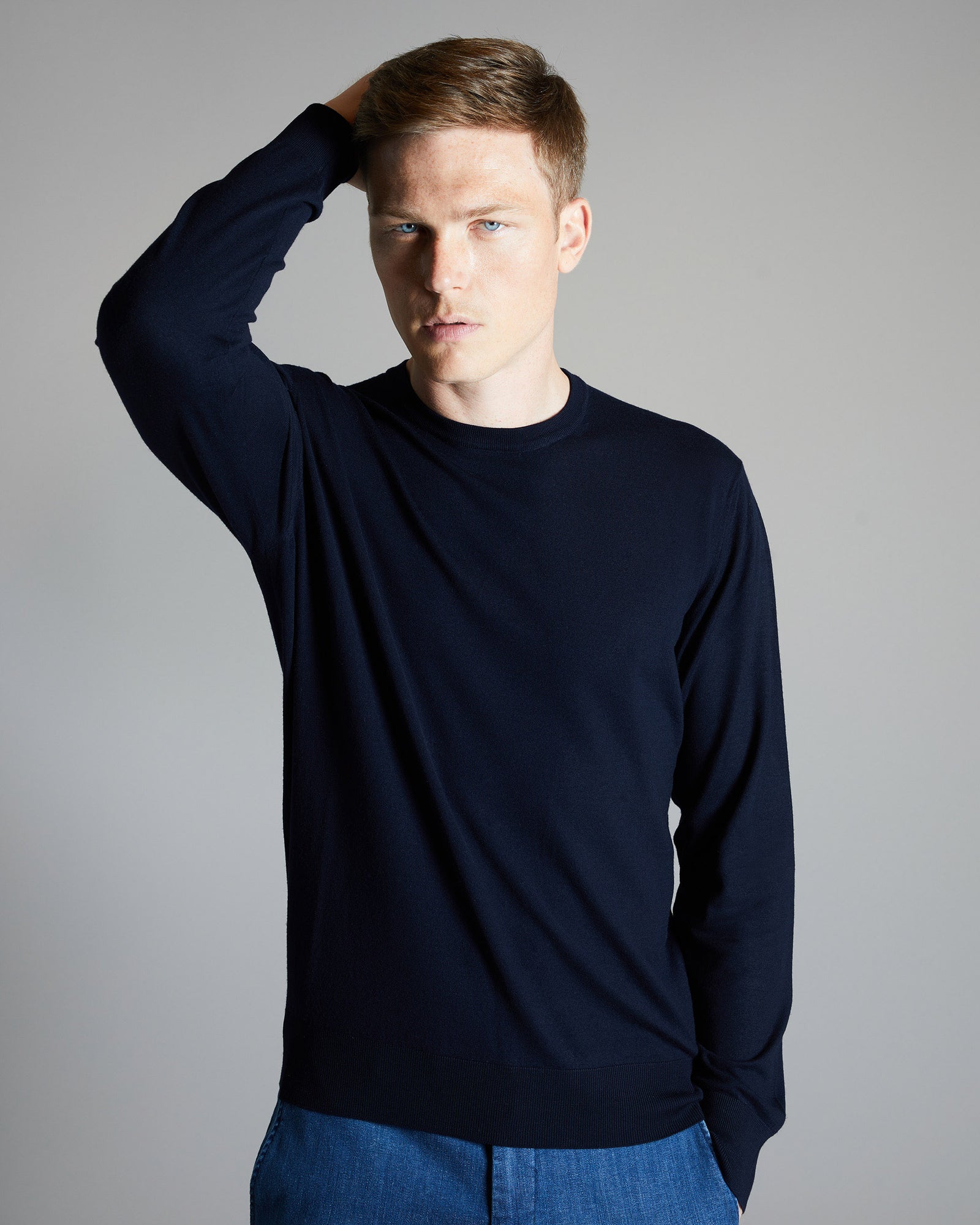 12.8 Kid wool navy crewneck
