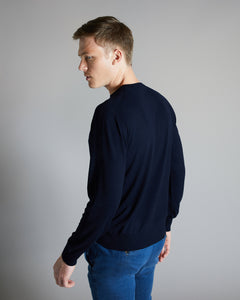 12.8 Kid wool navy crewneck