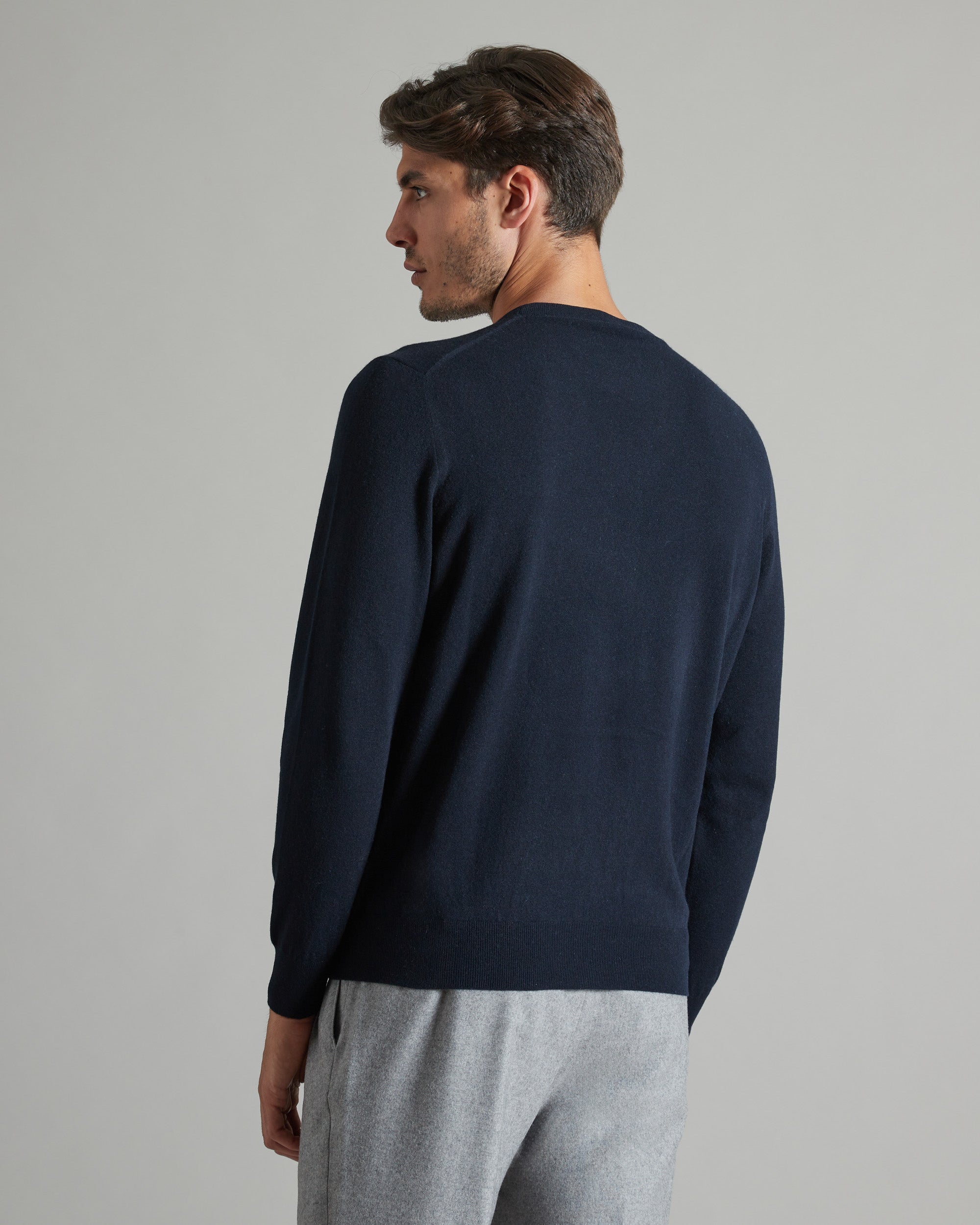 Maglia girocollo in Kid Cashmere ELASTA blu