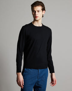 12.8 Kid Wool black crewneck