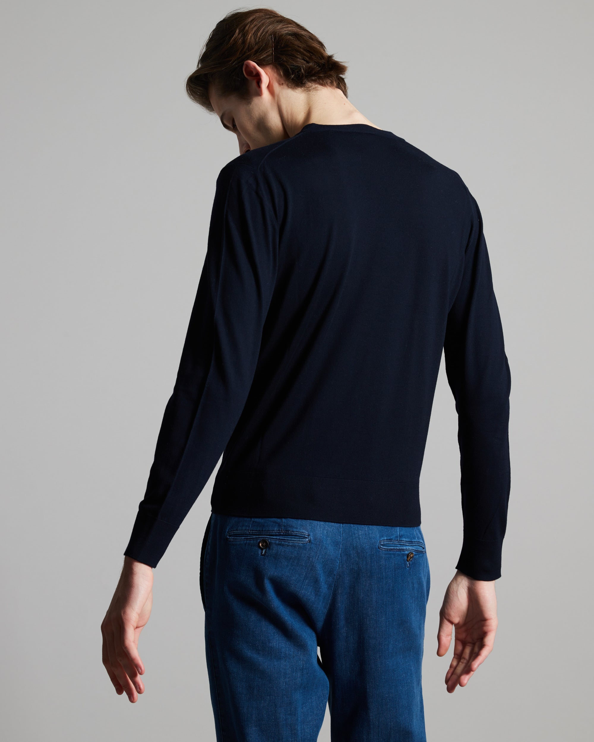 12.8 Kid wool navy crewneck