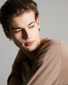 12.8 Kid Wool beige V neck sweater 3
