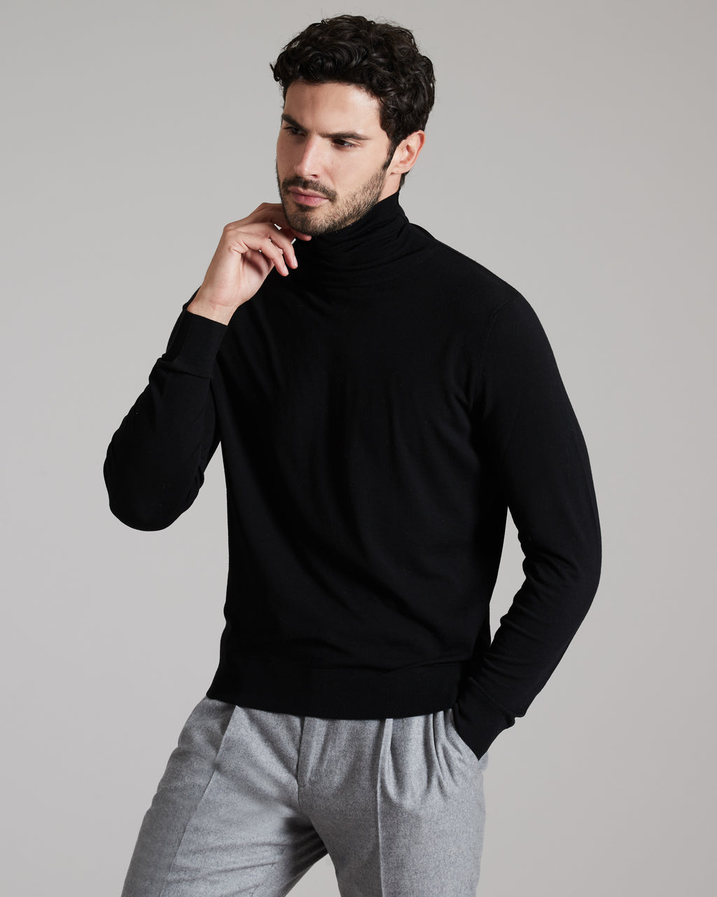 12.8 Kid Wool black turtleneck sweater