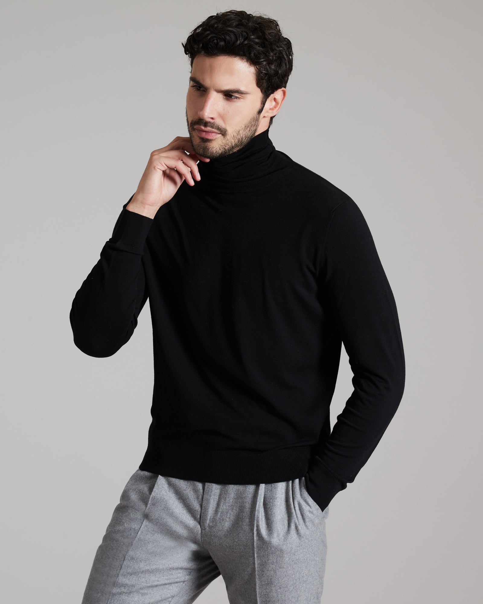 12.8 Kid Wool black turtleneck sweater