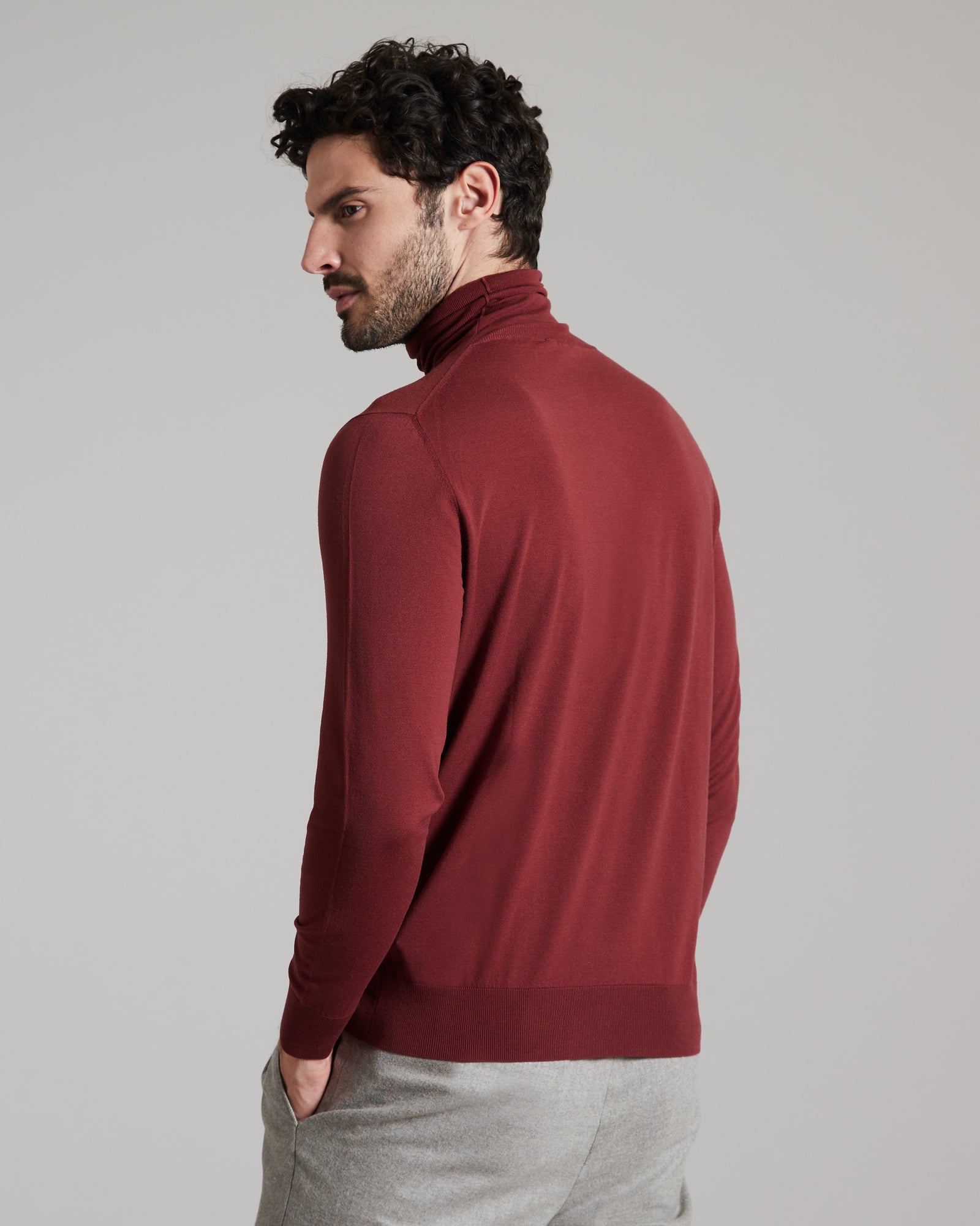 12.8 Kid Wool bordeaux turtleneck sweater