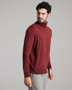 12.8 Kid Wool bordeaux turtleneck sweater