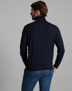 12.8 Kid Wool blue turtleneck sweater