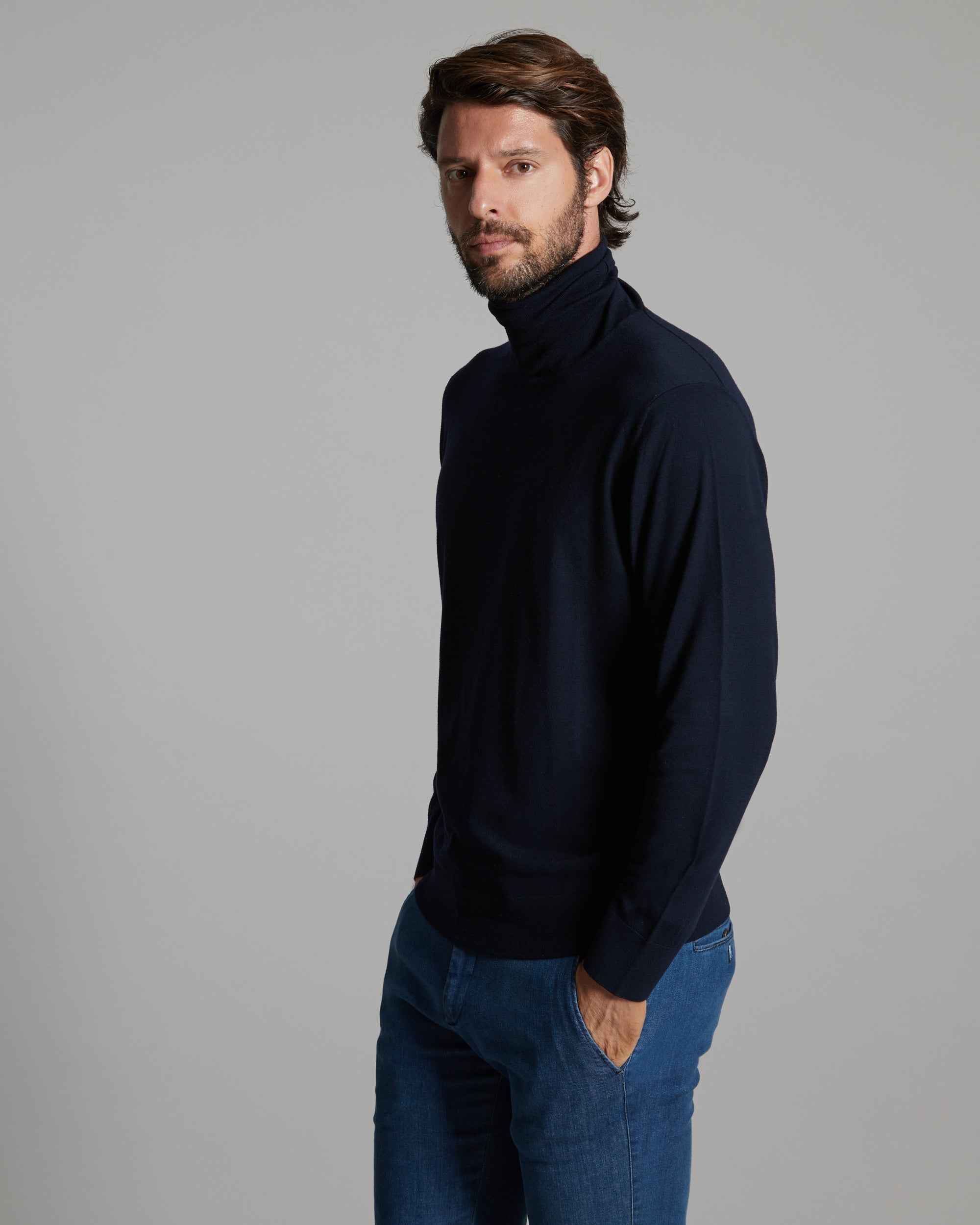12.8 Kid Wool blue turtleneck sweater 2