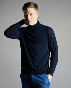 Blue Kid Cashmere turtleneck sweater