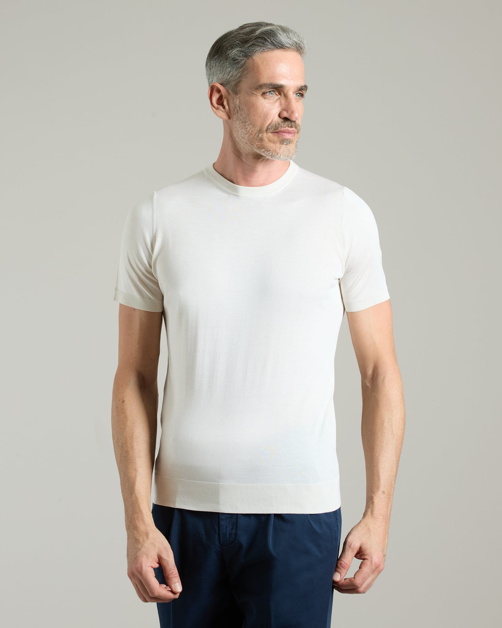 T-Shirt aus reiner Seide in Weiß