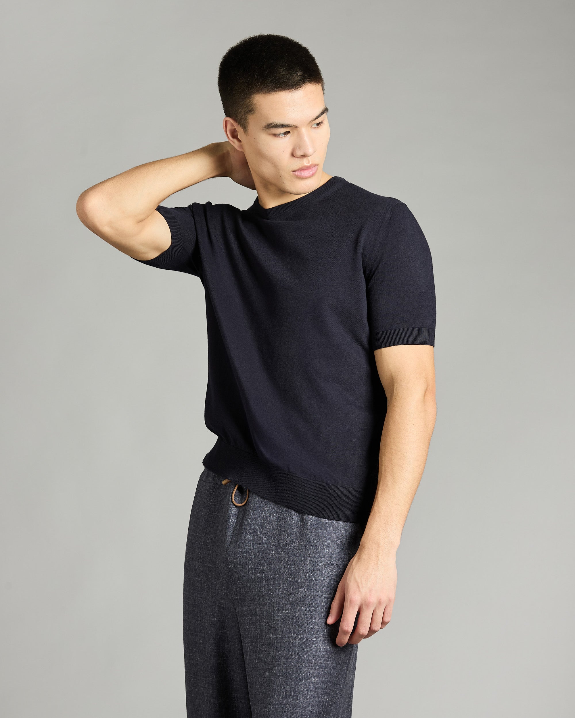 Blue cotton T-SHIRT