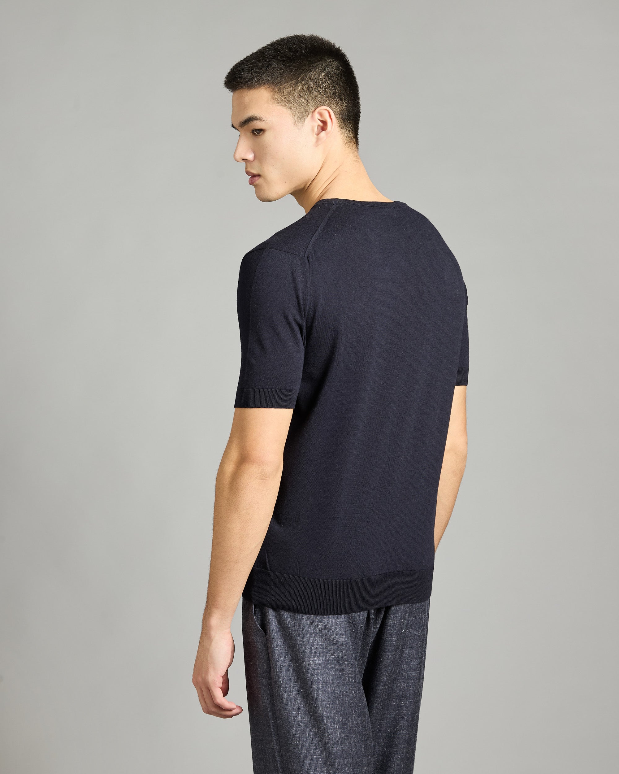 Blue cotton T-SHIRT