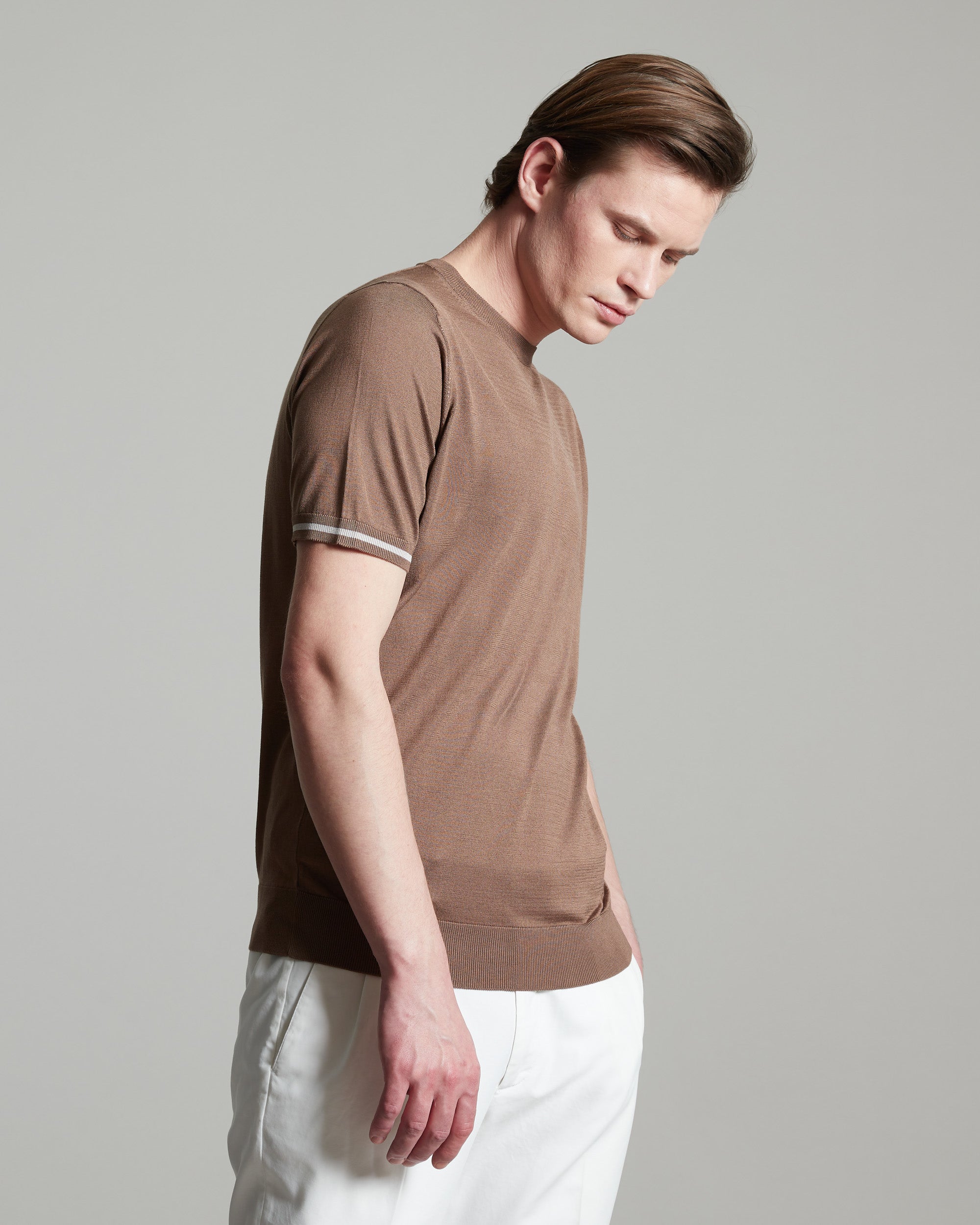 Pure silk brown t-shirt