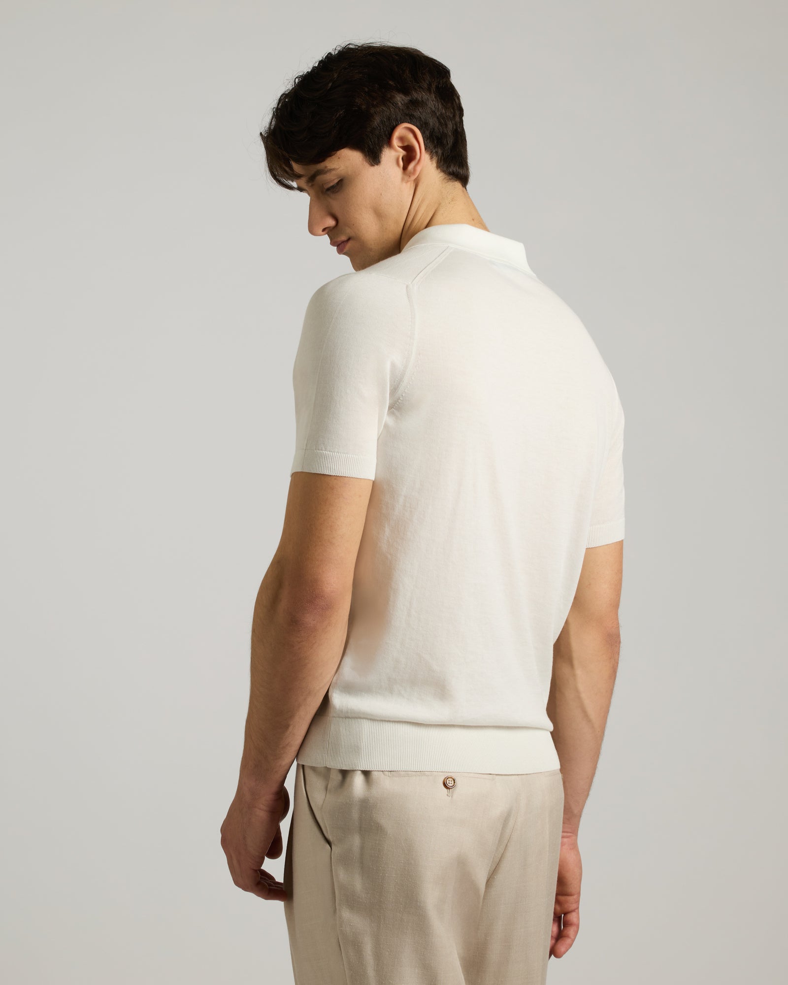 White cotton polo shirt 4