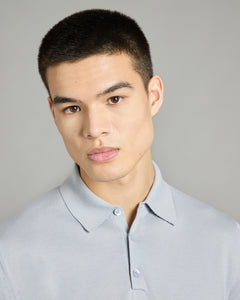 Light blue cotton polo shirt