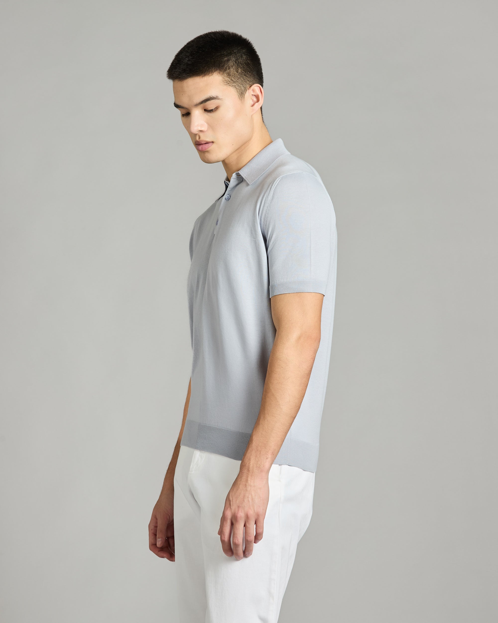 Light blue cotton polo shirt