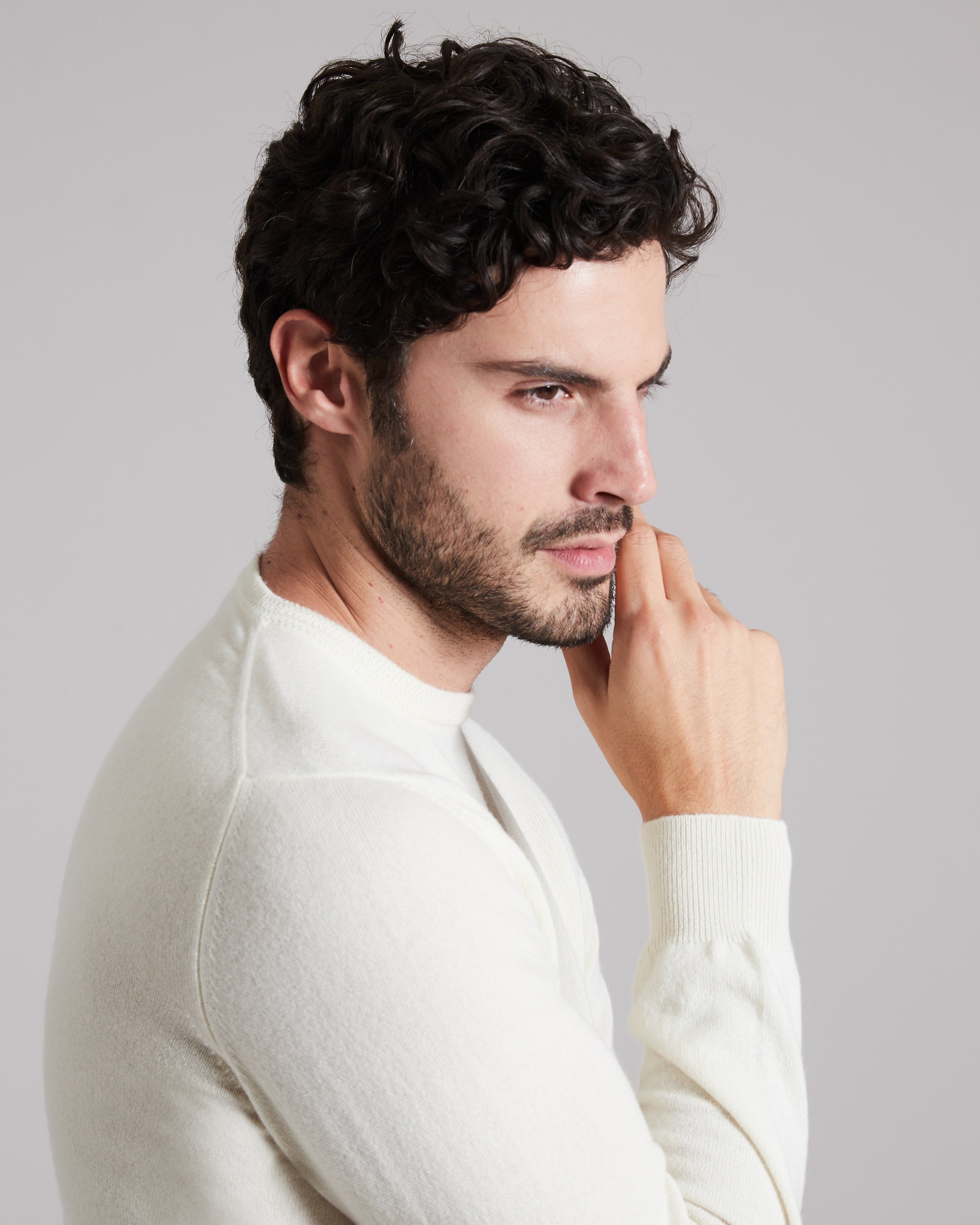 White kid cashmere round-neck sweater 4