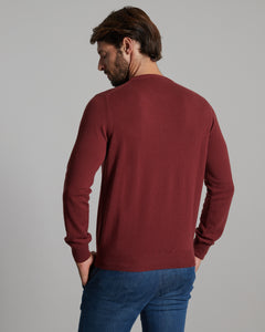 Bordeaux kid cashmere round-neck sweater