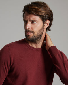 Bordeaux kid cashmere round-neck sweater
