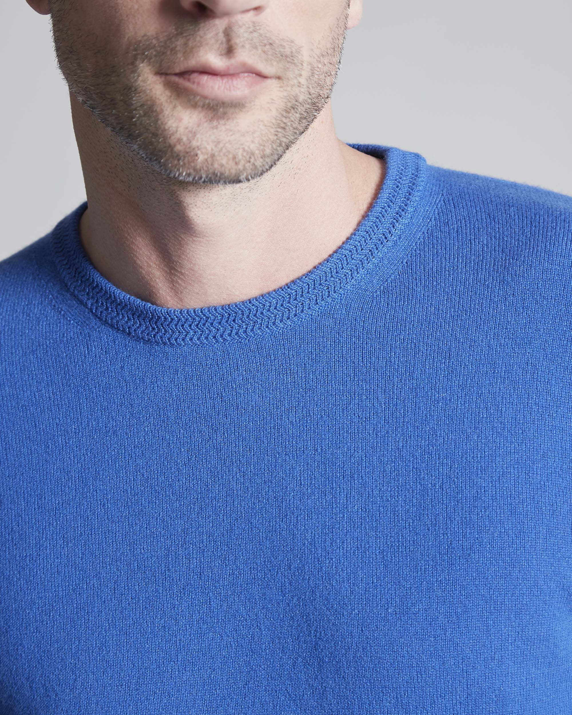 Maglia girocollo in Kid Cashmere blu chiaro