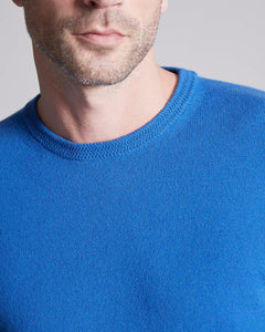 Maglia girocollo in Kid Cashmere blu chiaro