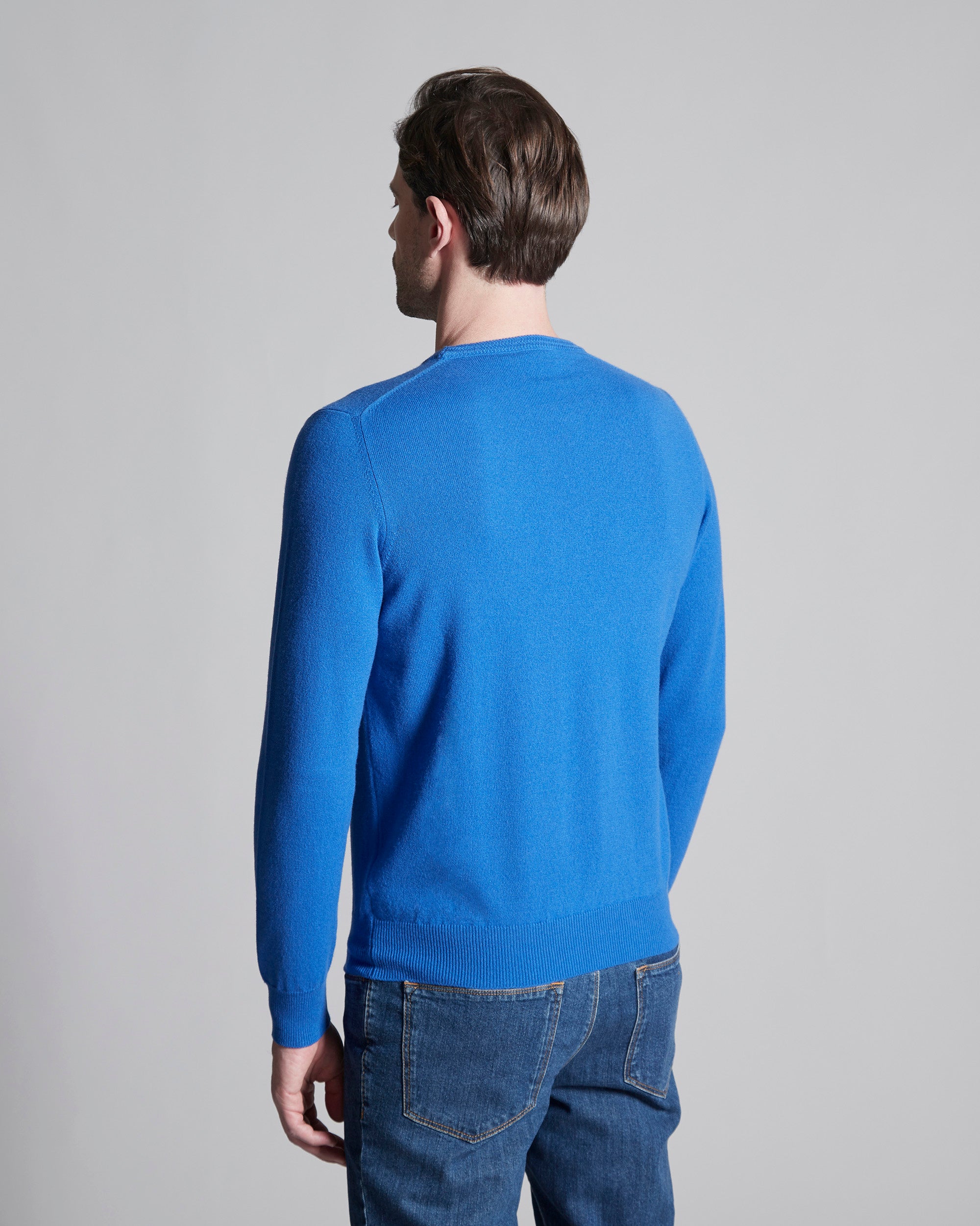 Maglia girocollo in Kid Cashmere blu chiaro
