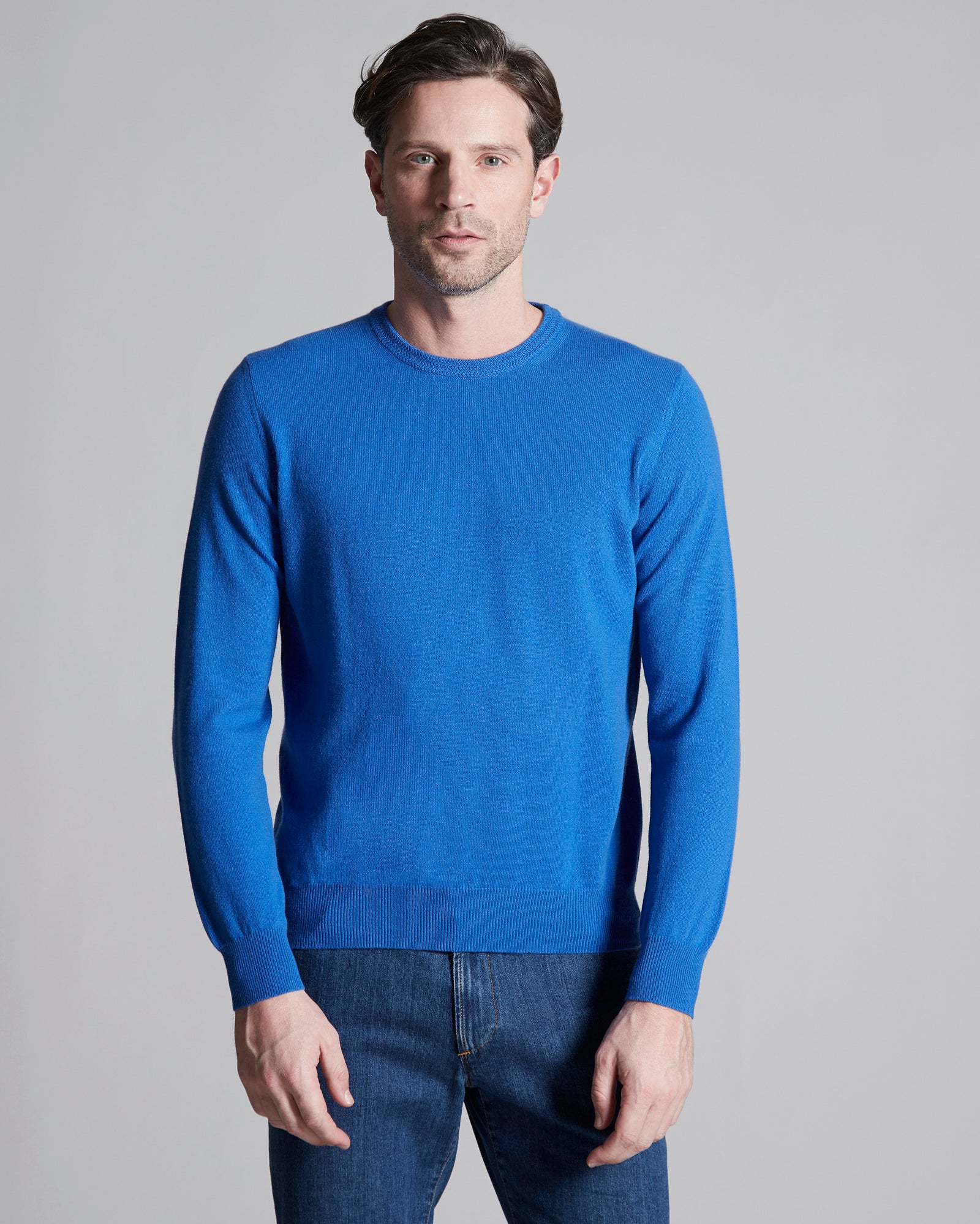 Light blue Kid Cashmere round-neck sweater