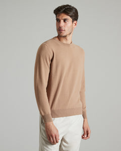 Brown kid cashmere round-neck sweater 2