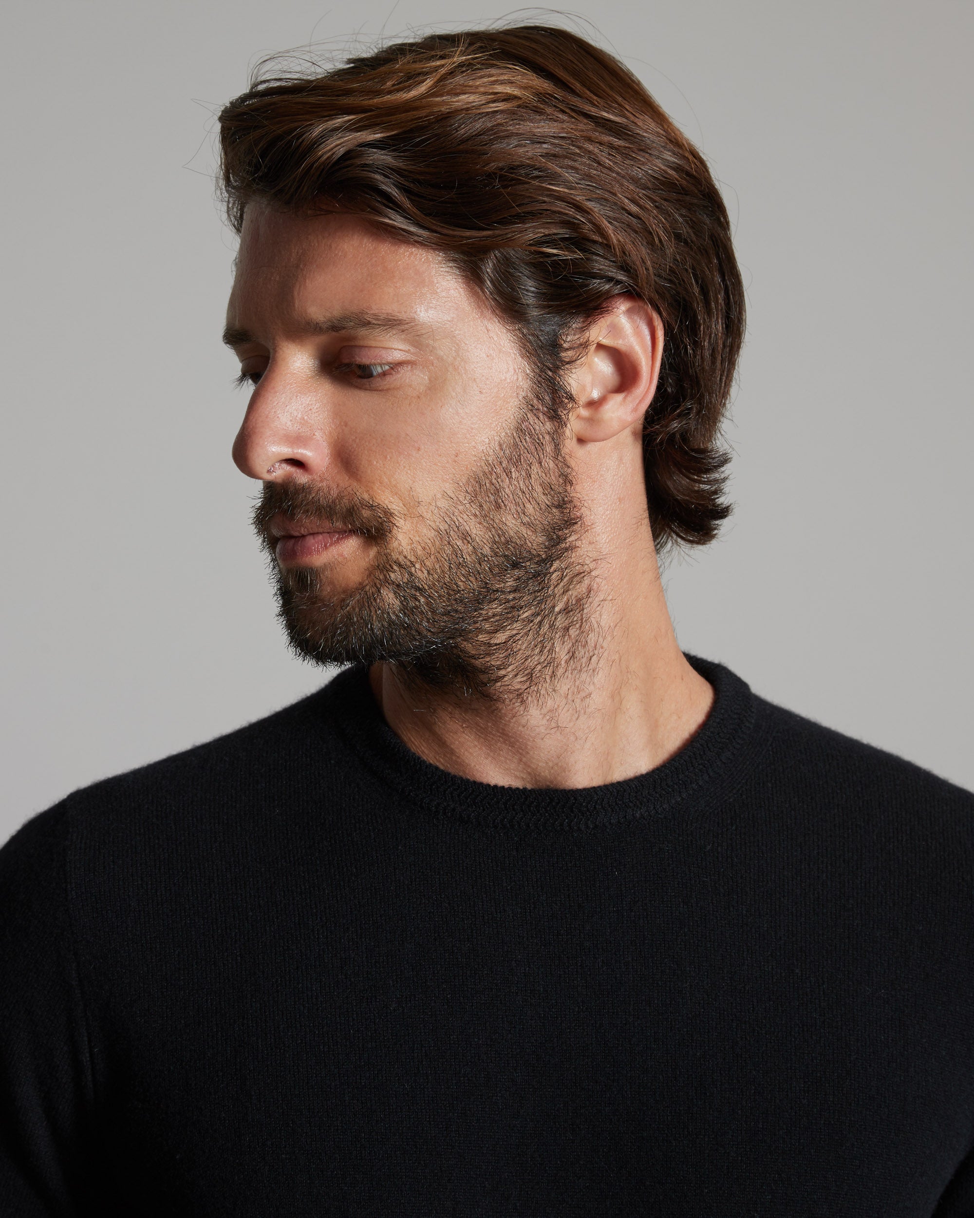 Black kid cashmere round-neck sweater 4