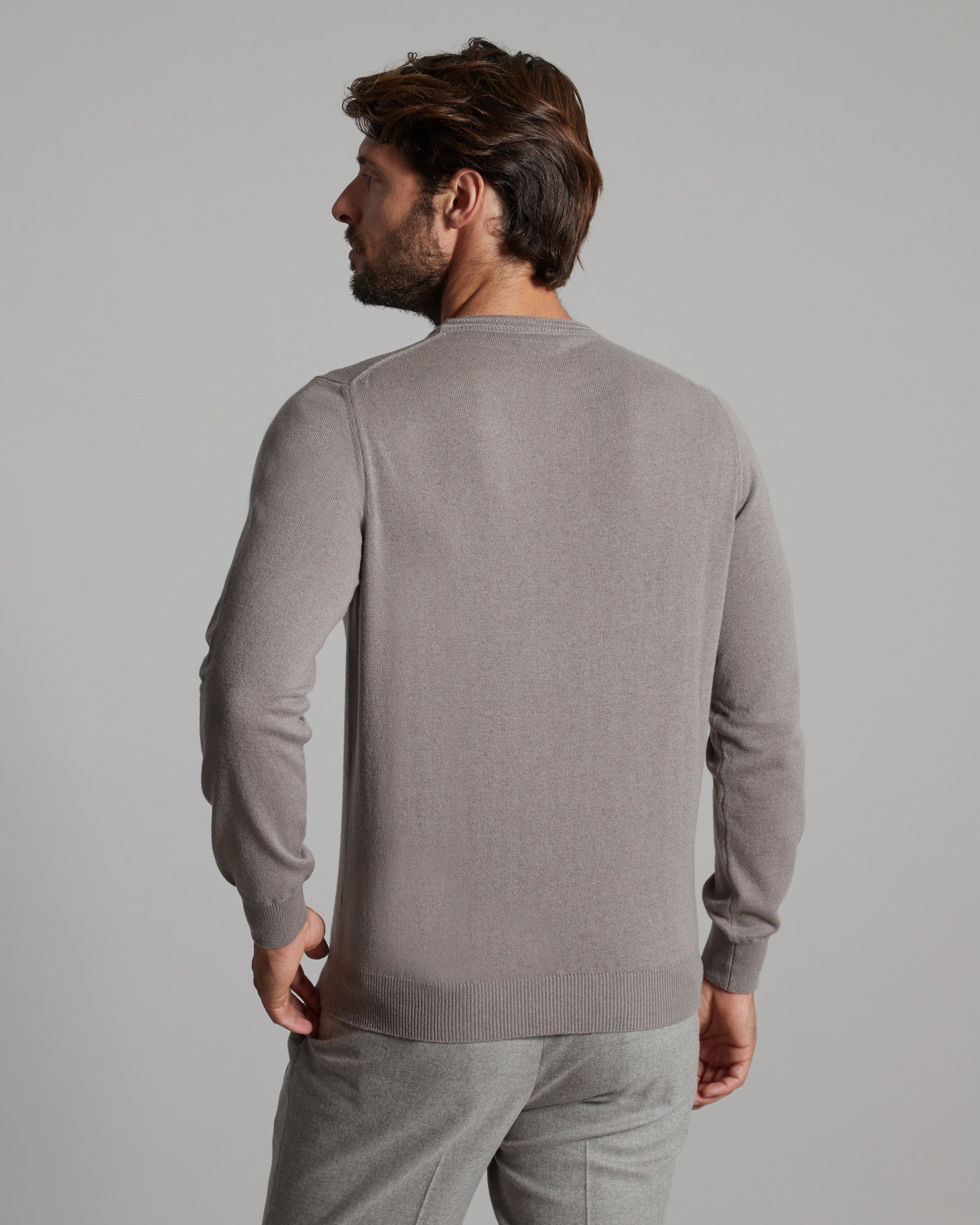 Maglia girocollo in Kid Cashmere sabbia