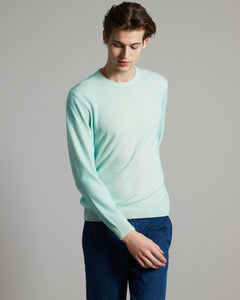 Hand Sprayed Kid cashmere crewneck in light green