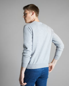 Maglia Scollo V in Kid Cashmere grigio chiaro