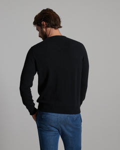 Maglia Scollo V in Kid Cashmere nera