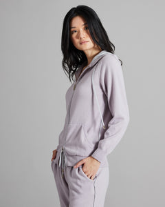 Pink Kid Cashmere hoodie with cashmere and silk profiles