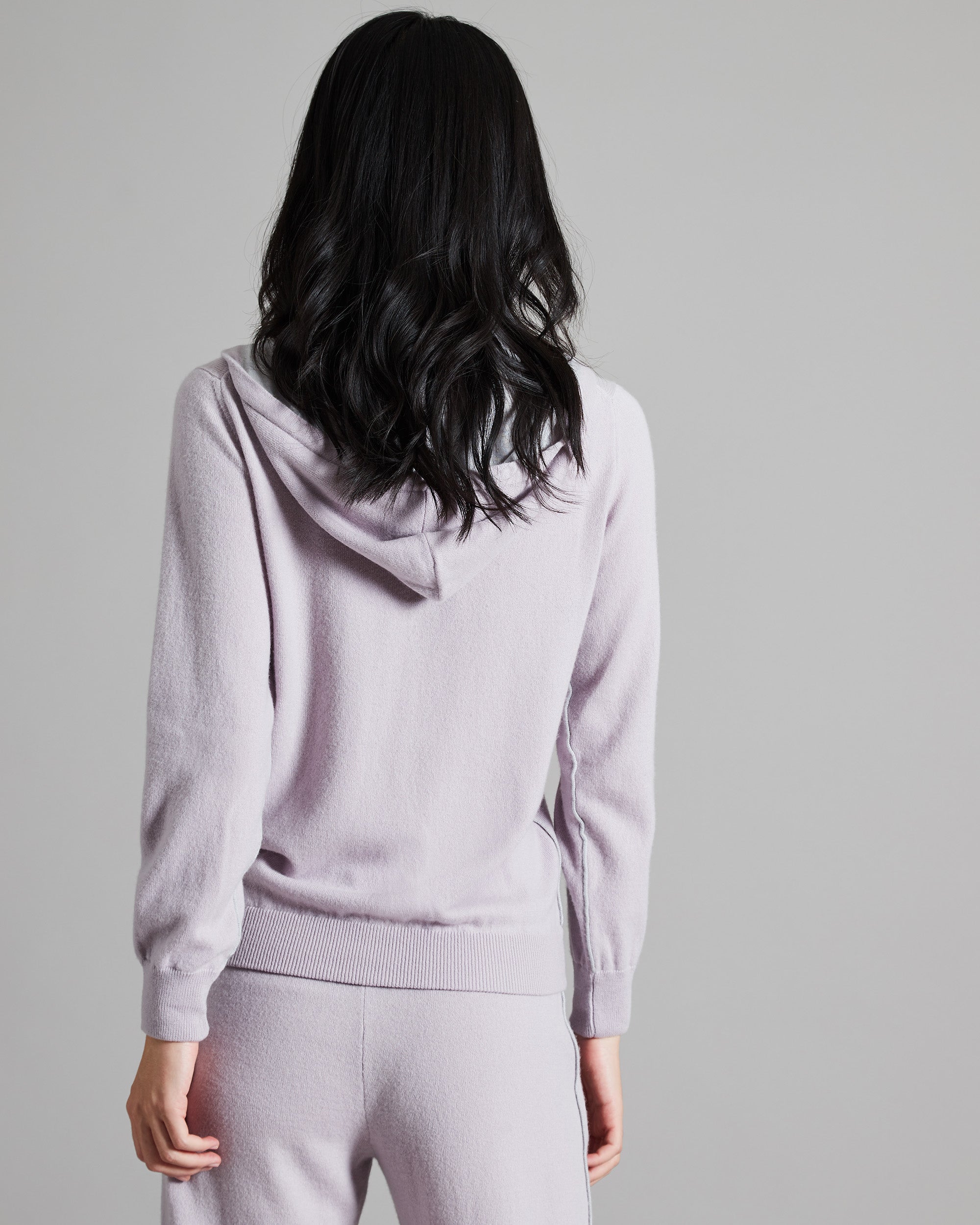 Pink Kid Cashmere hoodie with cashmere and silk profiles