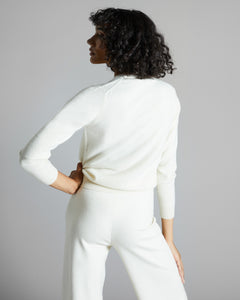 Natural white Kid cashmere V-neck sweater