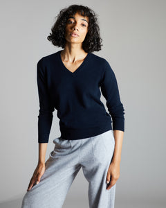 Blue Kid cashmere V-neck sweater