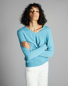 Green Kid cashmere V-neck sweater 3