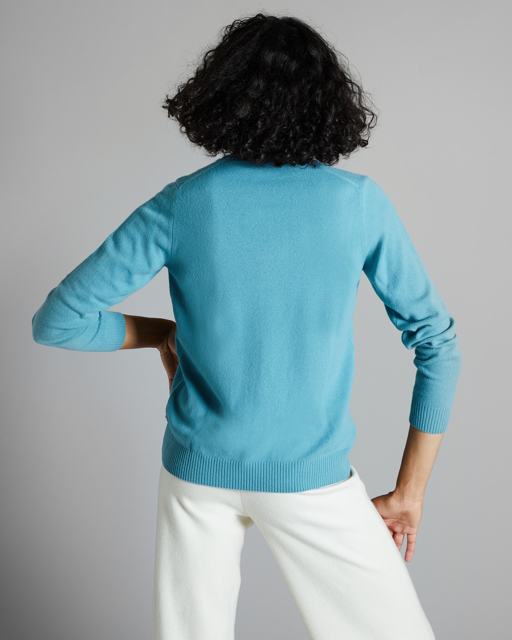 Green Kid cashmere V-neck sweater 4