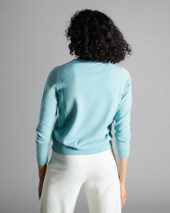 Light green Kid cashmere V-neck sweater