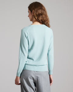 Light green Kid cashmere V-neck sweater 3