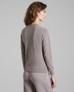 Brown kid cashmere V-neck sweater 3