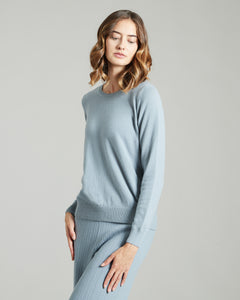 Maglia Girocollo in Kid Cashmere azzurra