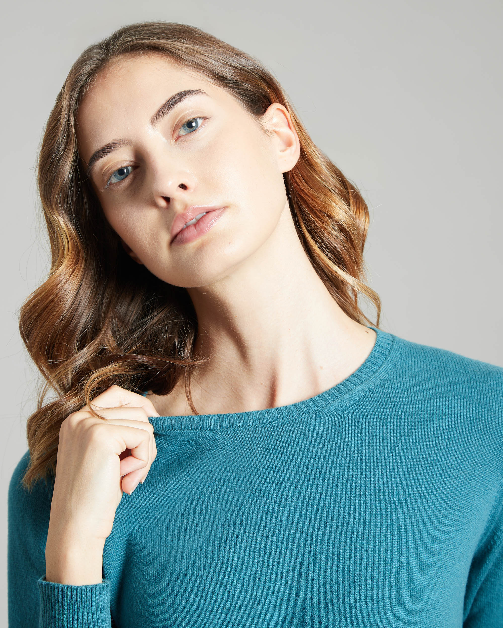 Botanic Green kid cashmere round-neck sweater