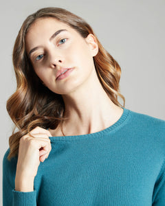 Maglia Girocollo in Kid Cashmere verde salvia