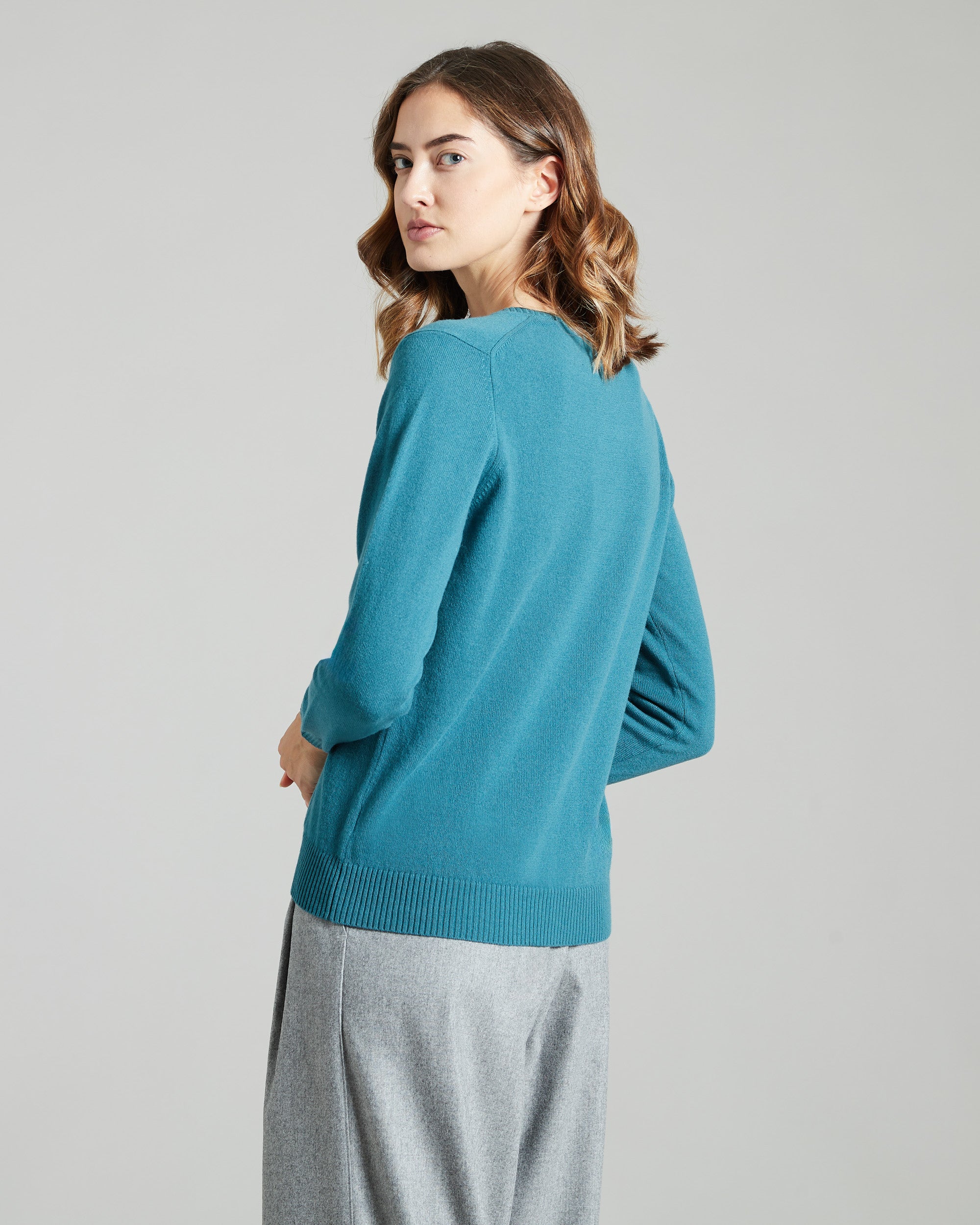 Botanic Green kid cashmere round-neck sweater