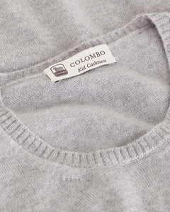 Light grey kid cashmere round-neck sweater