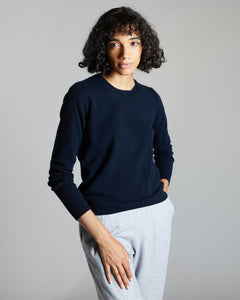 Blue kid cashmere round-neck sweater 2