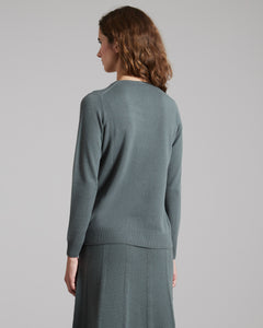 Botanic Green kid cashmere round-neck sweater