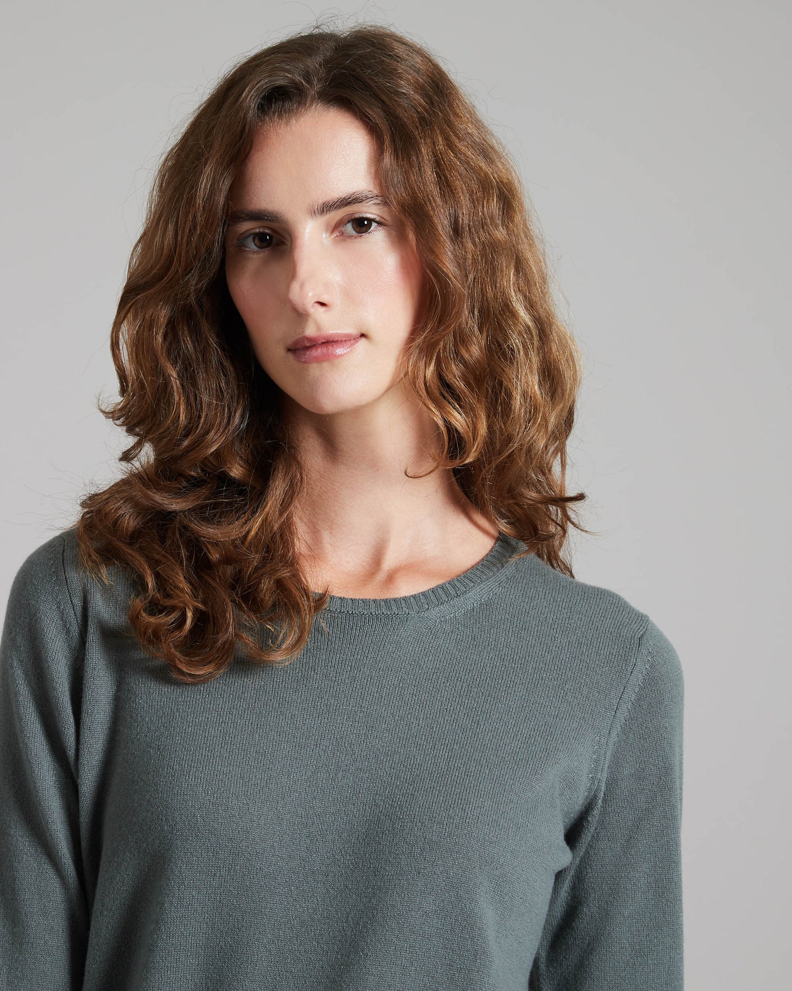 Botanic Green kid cashmere round-neck sweater